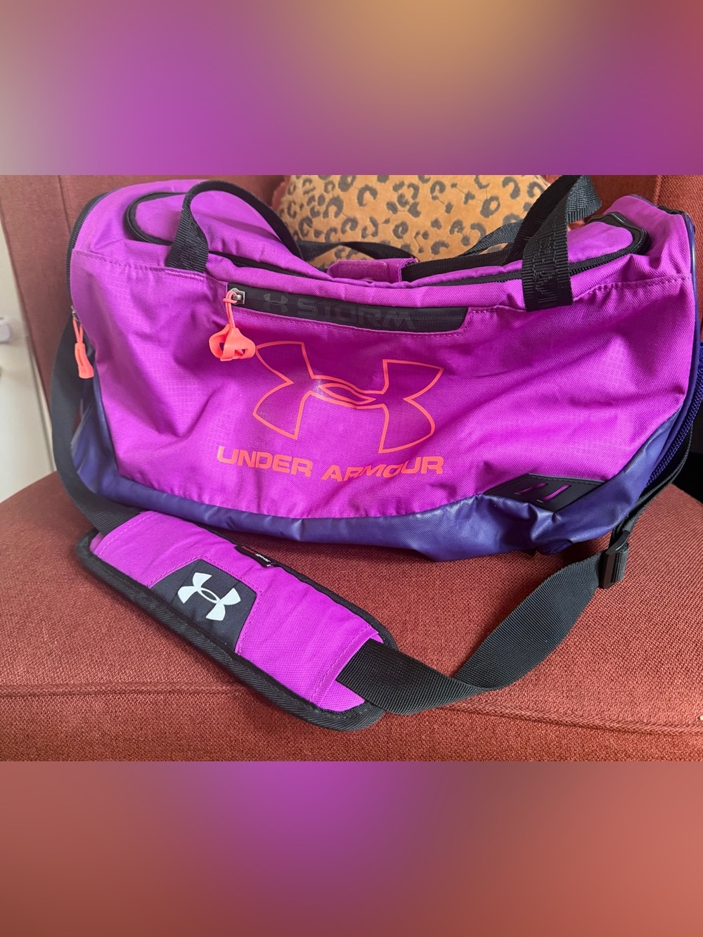 Under Armour Storm Duffle Bag, Large, Vibrant Pink, Purple & Black